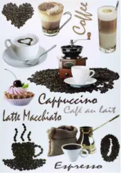 Dekosticker Kaffee in Braun, 2-teilig