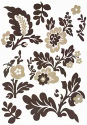 Dekosticker Blumen in Braun/Beige