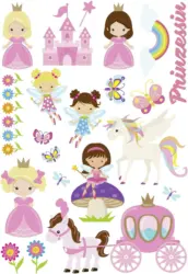 Dekosticker Prinzessin in Bunt
