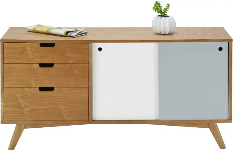 Sideboard 'Jillian', ulmefarben/grau/weiß