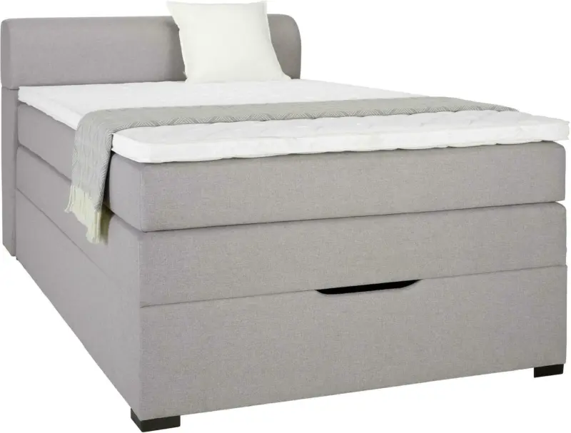 Boxspringbett in Hellgrau ca. 120x200cm