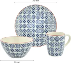 Geschirrset Mosaico, 3-teilig