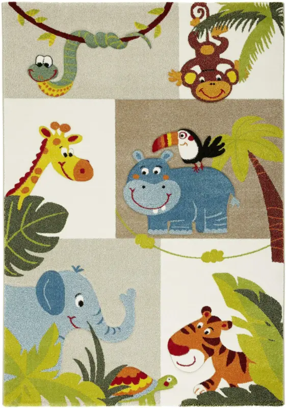 Kinderteppich Jungle in Bunt ca. 120x170cm