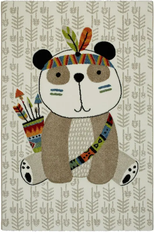 Kinderteppich Panda in Beige ca. 100x150cm