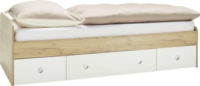 Bett in Eichefarben ca. 90x200cm