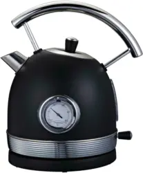 Wasserkocher Retro aus Edelstahl in Schwarz