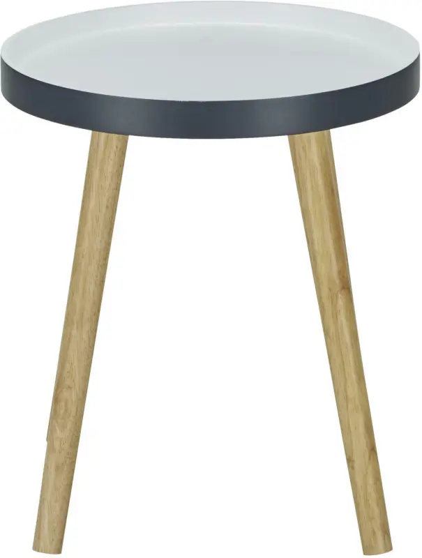Beistelltisch in Wei&szlig;/Eiche/Dunkelgrau