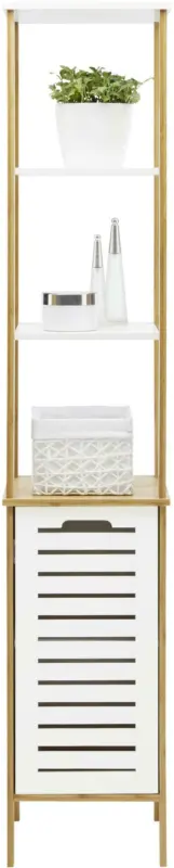 Badezimmerregal Weiß/Naturfarben