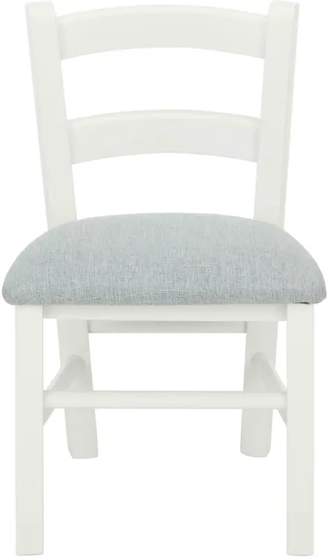 Kinderstuhl aus Buche massiv in Grau/Weiß