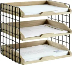 Briefablage aus Echtholz in Braun