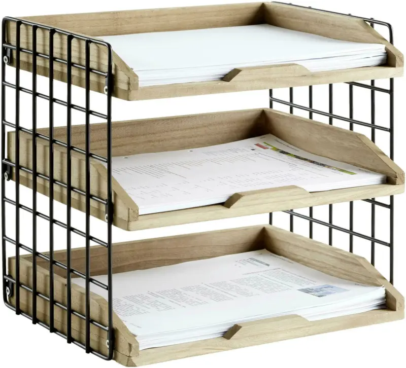 Briefablage aus Echtholz in Braun