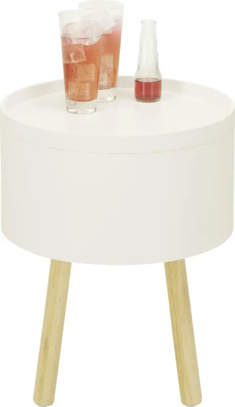 Beistelltisch in Weiß/Eichefarben