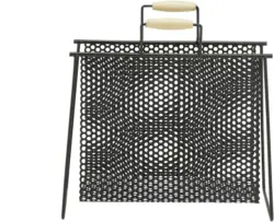 Zeitungsständer in Schwarz/Naturfarben