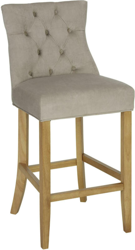 Barhocker aus Samt in Taupe