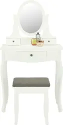 Schminktisch in Weiß mit Hocker