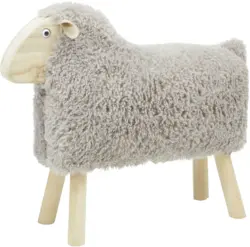 Hocker in Grau/Naturfarben