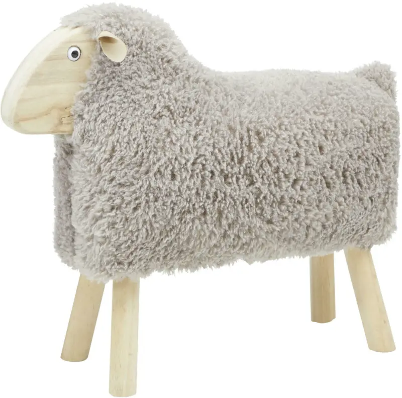 Hocker in Grau/Naturfarben