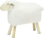 mömax Hocker in Weiß/Naturfarben