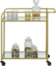 Servierwagen aus Metall in Goldfarben