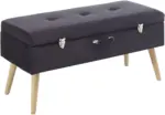 mömax Garderobenbank aus Samt in Schwarz