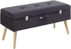 Garderobenbank aus Samt in Schwarz