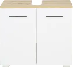 Waschbeckenunterschrank in Weiß/Eichefarben