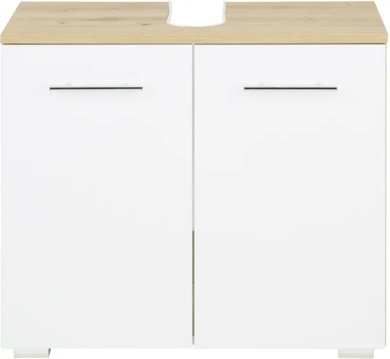 Waschbeckenunterschrank in Weiß/Eichefarben