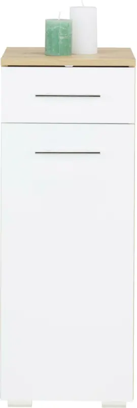 Unterschrank in Weiß/Eichefarben