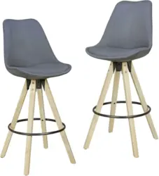 Barhocker -Set 'WL5.048' , 2 - er Set , anthrazit