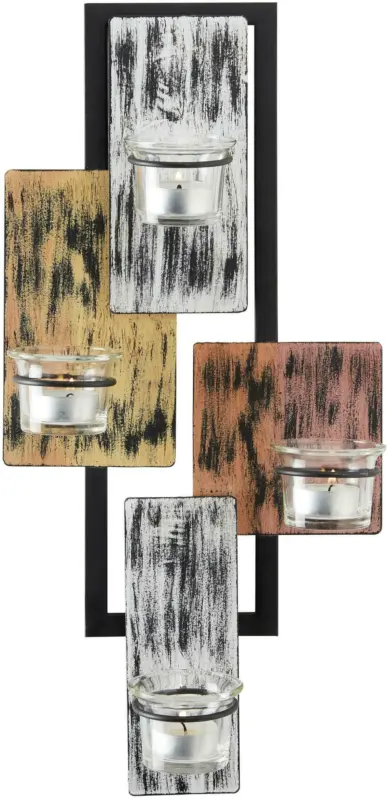 Wanddeko Square in Schwarz/Orange