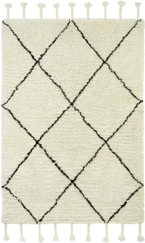 Webteppich Bombay in Schwarz/Weiß ca. 160x230cm