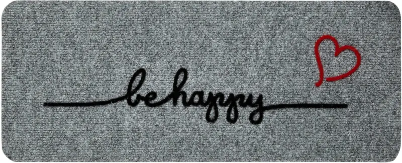 Fußmatte Be Happy in Grau ca. 60x25cm