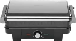 Kontaktgrill Caret in Schwarz/Silberfarben