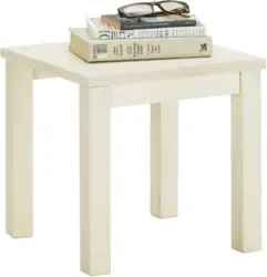 Nachtkästchen in Weiß aus Massiv Holz