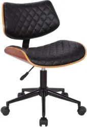 Drehstuhl in Schwarz/Walnussfarben