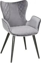 Stuhl aus Samt in Grau