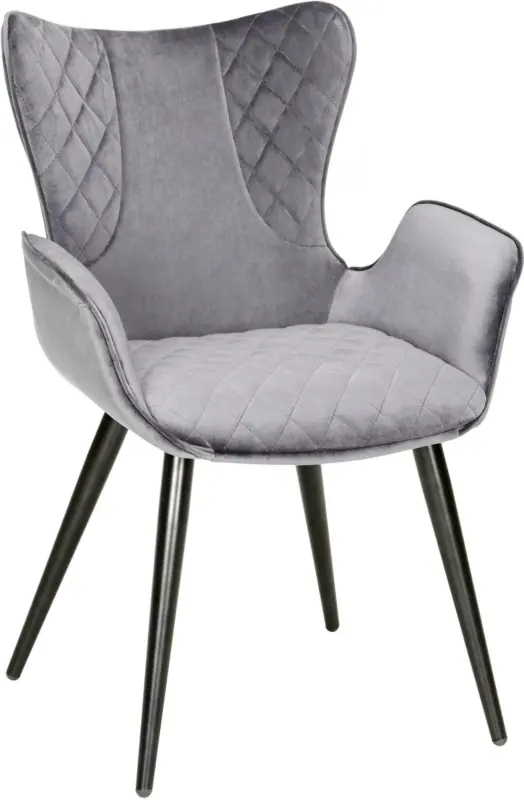 Stuhl aus Samt in Grau