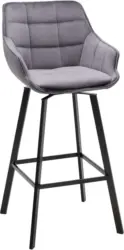 Barhocker aus Samt in Grau