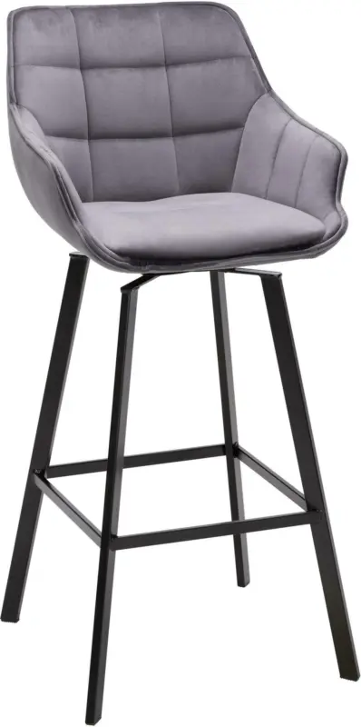 Barhocker aus Samt in Grau