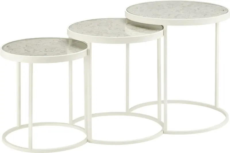 Satztisch in Weiß 3er Set