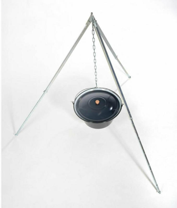 Gulaschkessel 10 Liter, mit Dreibeingestell 170 cm
