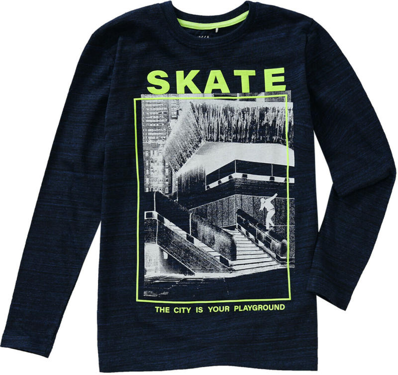 Jungen Langarmshirt mit großem Frontprint (Nur online)