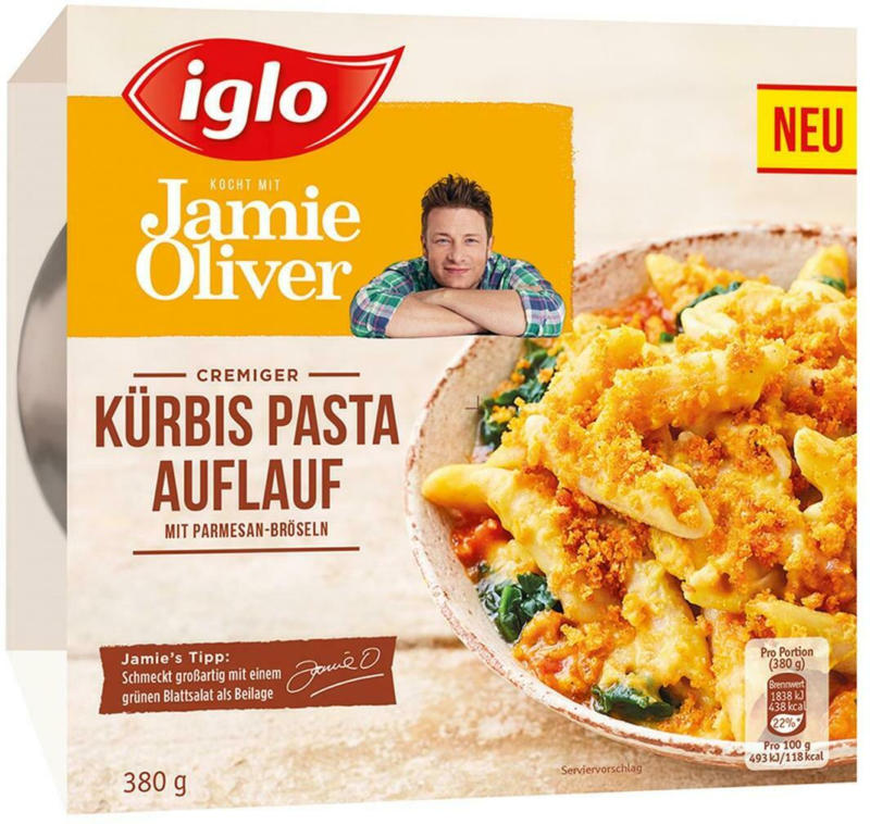 Iglo Jamie Oliver Kürbis Pasta Auflauf