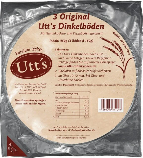 Utt’s Flammkuchenböden Dinkel