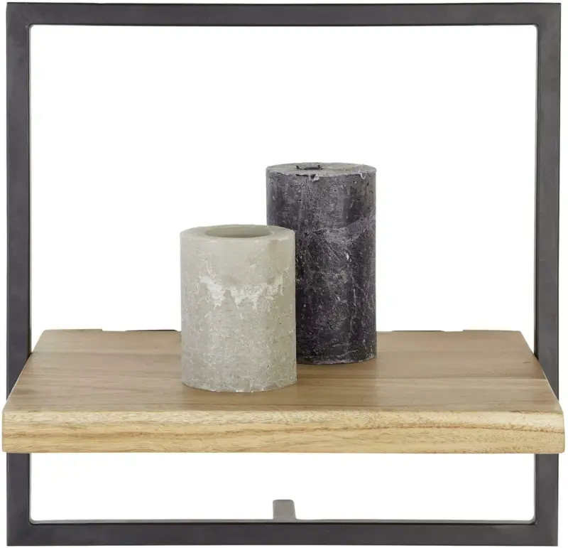 Wandregal Schwarz/Akaziefarben