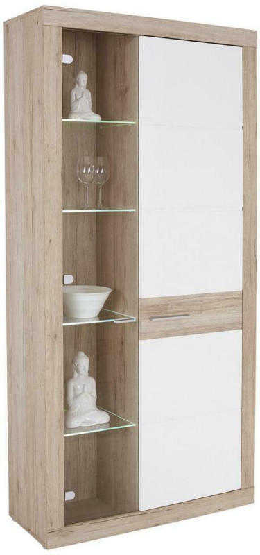 Vitrine Malta B:96cm inkl. LED-Beleuchtung, Eichendekor