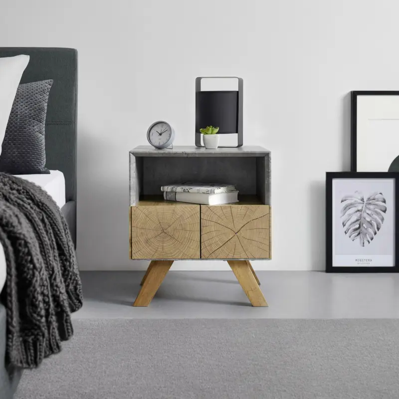 Nachtkästchen 'Casper', grau