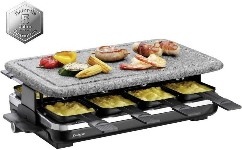 Raclette Hot Stone Mit Kunststein + 8 Grillpfännchen