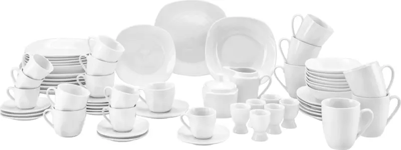 Kombiservice Vera in Weiß, 62-teilig