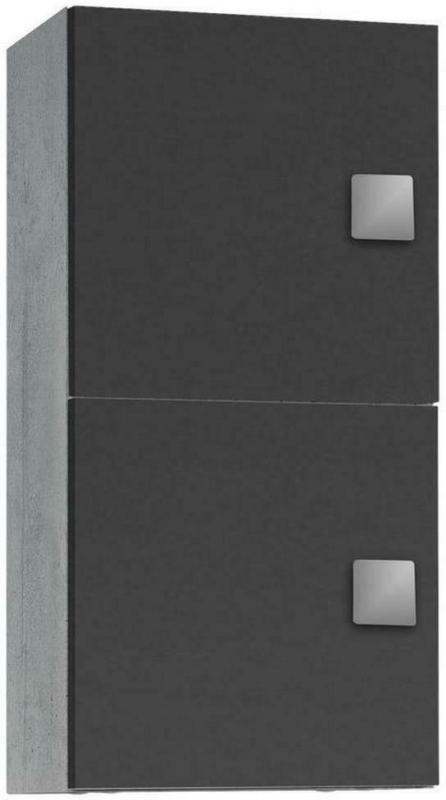 Hängeschrank Mit 2 Türen Quadra B: 33cm Dunkelgrau/Grau